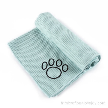 Serviette de toilettage pour chien et chat en microfibre